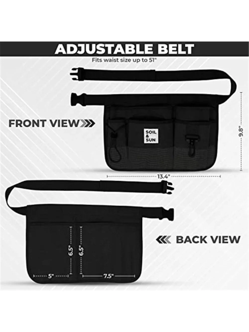 Canvas Tool Belt Garden Apron Adjustable Waist Utility Pouch Multi Pocket Work